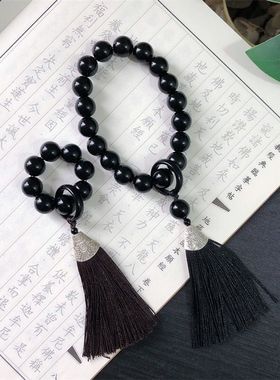 黑曜石手持黑石手捻禁欲系绕指柔把玩小红书同款佘太翠手持男女.