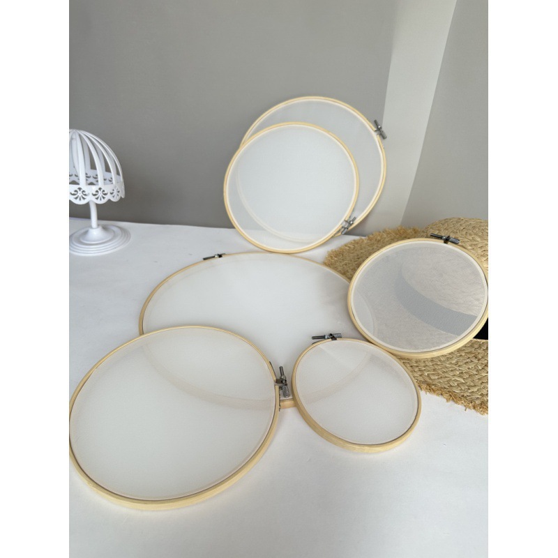 古风幼儿园走廊空中吊饰圆盘写字画画绣绷半透环创布置挂教室