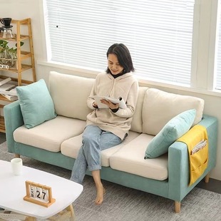 简约布艺沙发小户型客厅双人沙发可拆洗出租屋单人简易小沙发
