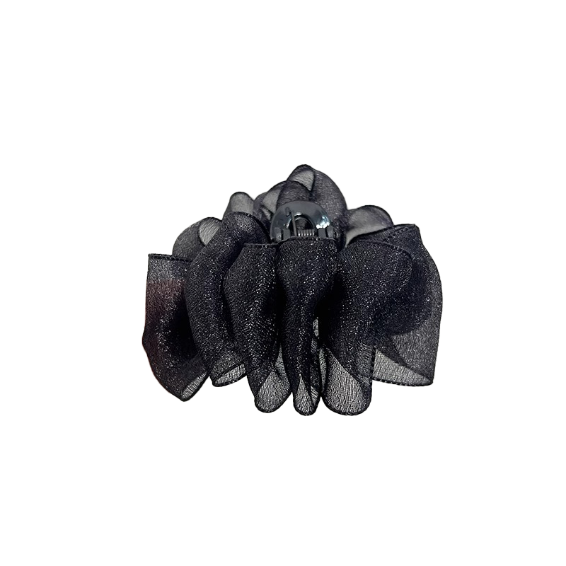 小香风网纱小抓夹前额公主头发夹2025新款刘海夹小号鲨鱼夹头饰