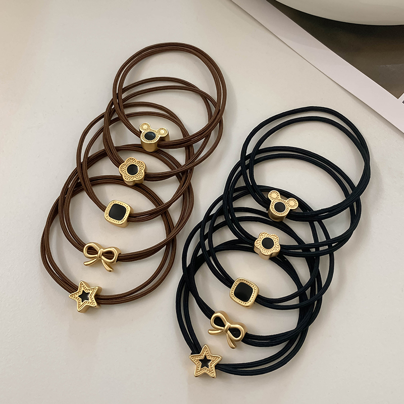 合金小标皮筋女扎头发圈