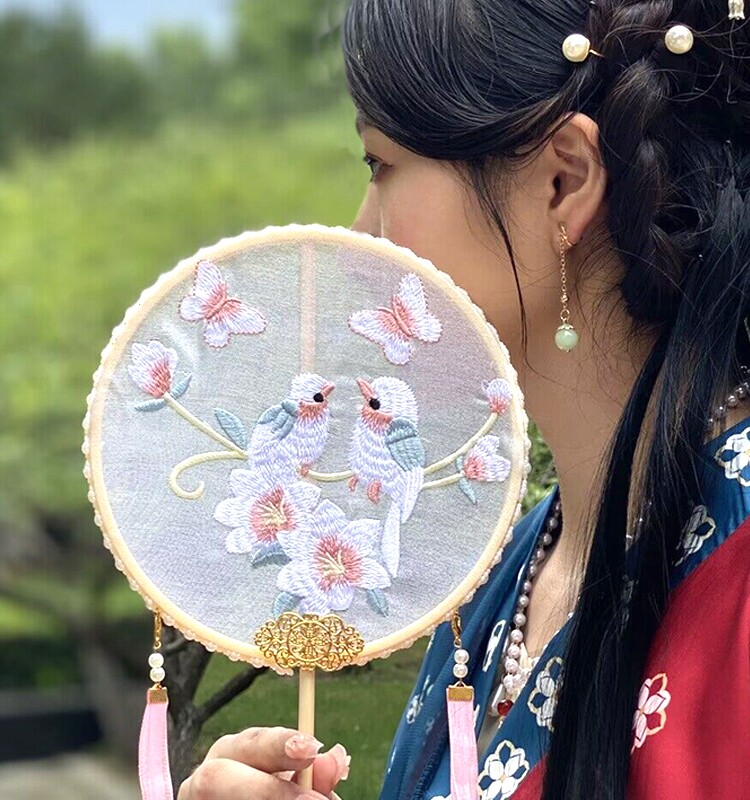 자수 DIY 수제 자수 팬 소재 패키지 골동품 리본 자수 스탬프 자수 SU 자수 HANFU 액세서리