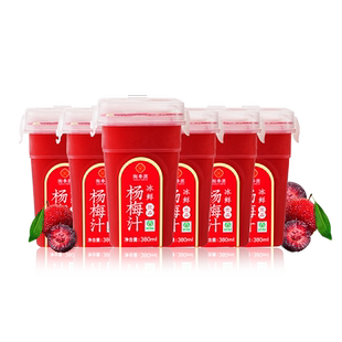 陶奉源冰鲜杨梅汁380ml*6瓶冰镇果汁饮品夏季冷藏消暑果蔬汁饮料