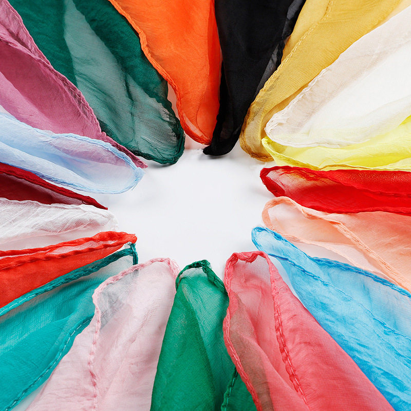 仿真丝小方巾女春秋冬百搭围巾丝巾挡风纱巾跳舞围巾