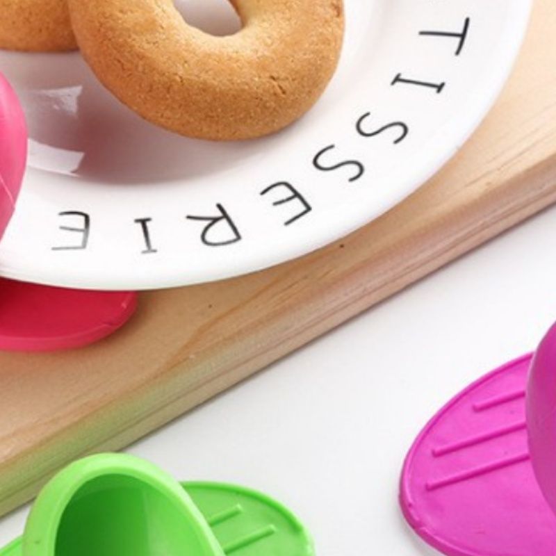 厨房硅胶隔热手指套高温手套微波炉烤箱取碗夹子