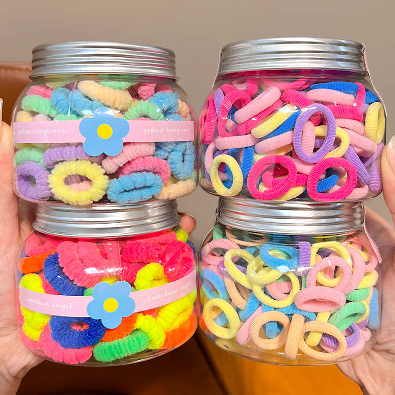 女童彩色拇指橡皮圈儿童不伤发皮筋宝宝头绳一次性发圈小皮筋