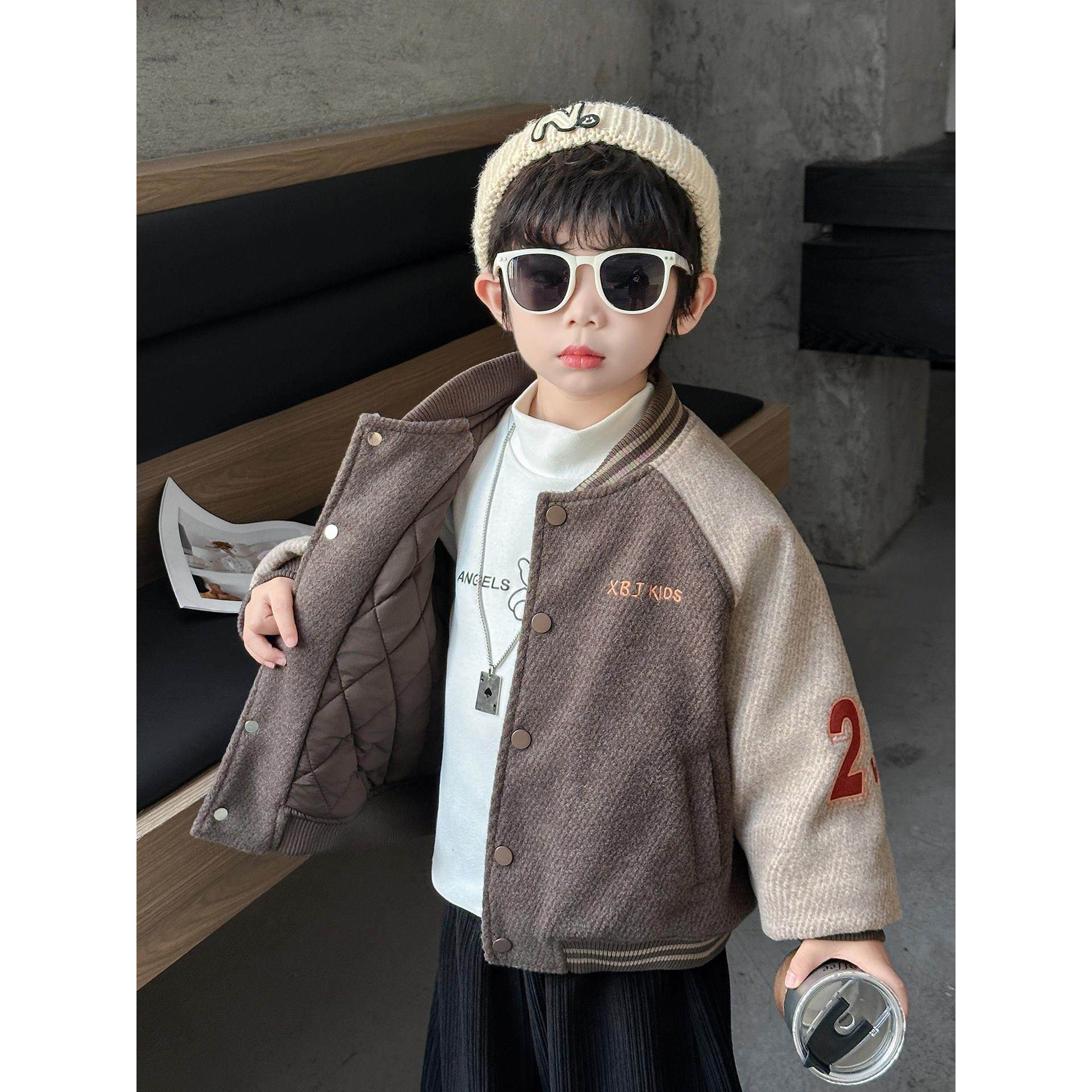 男童冬装外套夹棉加厚棒球服2025秋冬季新款儿童韩版帅气夹克衣服