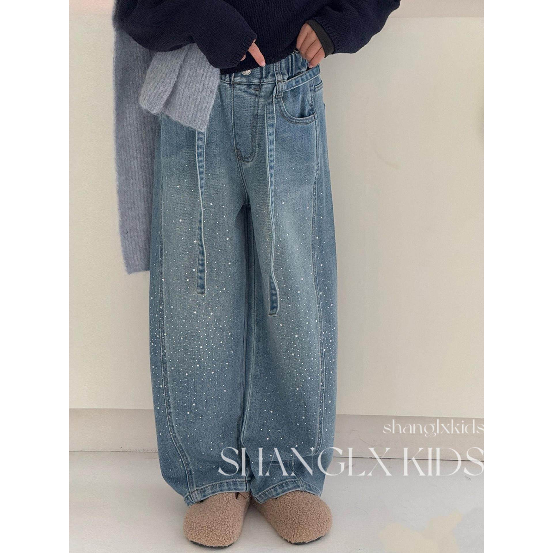 女童独特超好看裤子加绒牛仔阔腿裤2025新款冬季儿童女孩冬裤加厚,童装/婴儿装/亲子装,儿童牛仔裤,淘宝优惠券,粉丝福利购,淘宝优惠卷