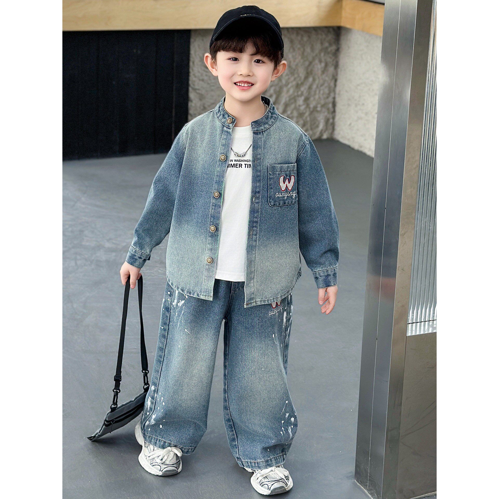 男童牛仔套装韩版帅气2026春秋季新款儿童外套两件套男孩春装衣服