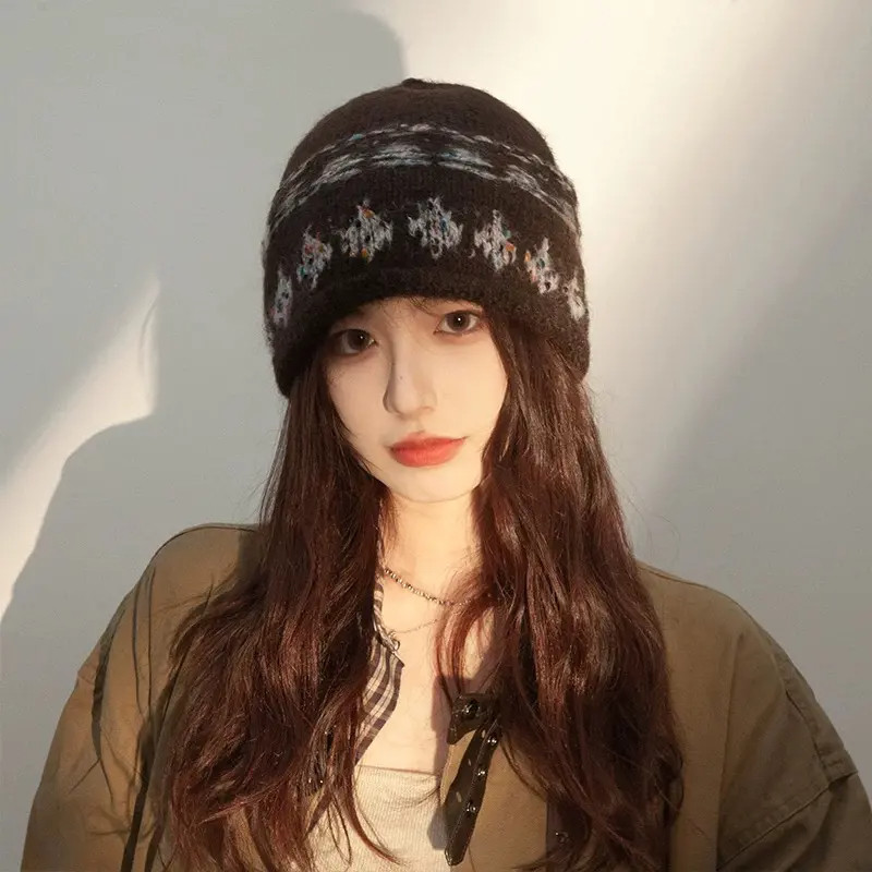 费尔岛毛线帽子女冬季2025新款提花针织帽保暖护耳冷帽男,居家日用,头部防护用品,淘宝优惠券,粉丝福利购,淘宝优惠卷