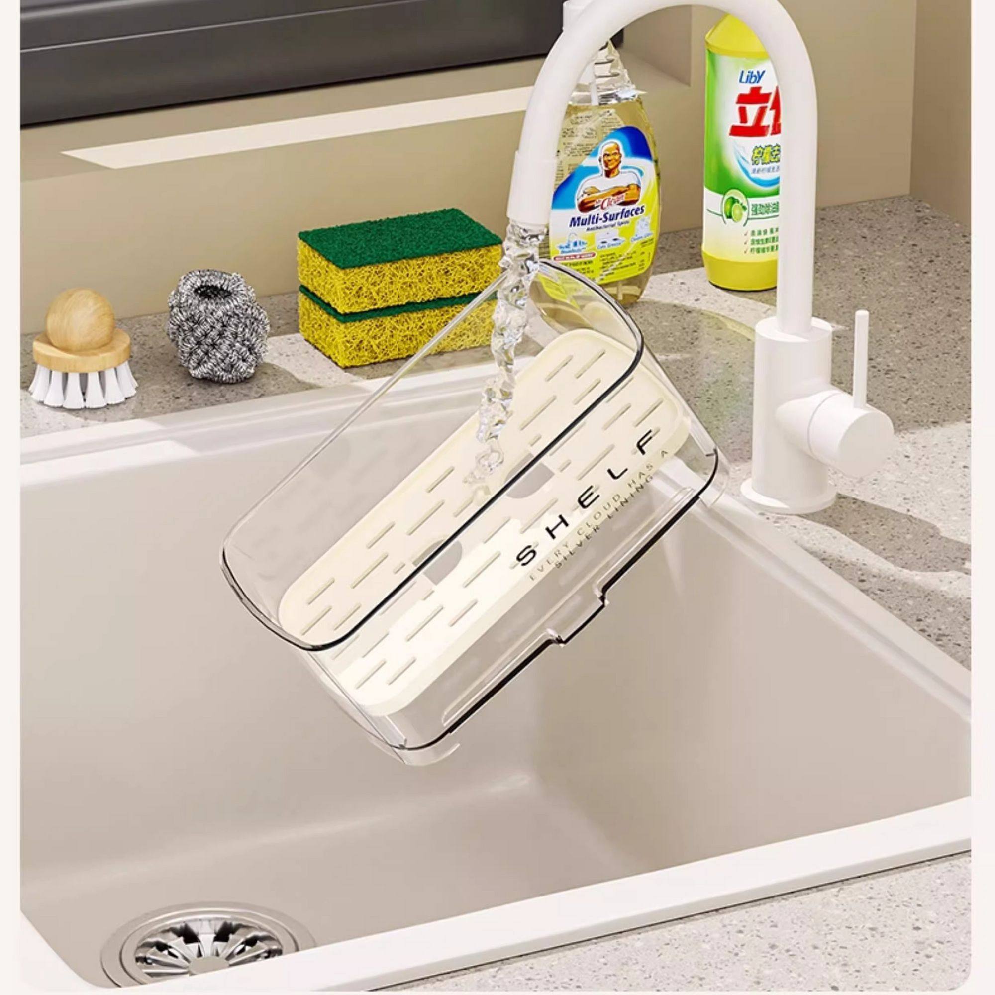 厨房水槽挂架打孔多功能收纳沥水洗碗抹布架免海绵台面置物架新品,厨房/烹饪用具,厨房抽屉置物架,淘宝优惠券,粉丝福利购,淘宝优惠卷