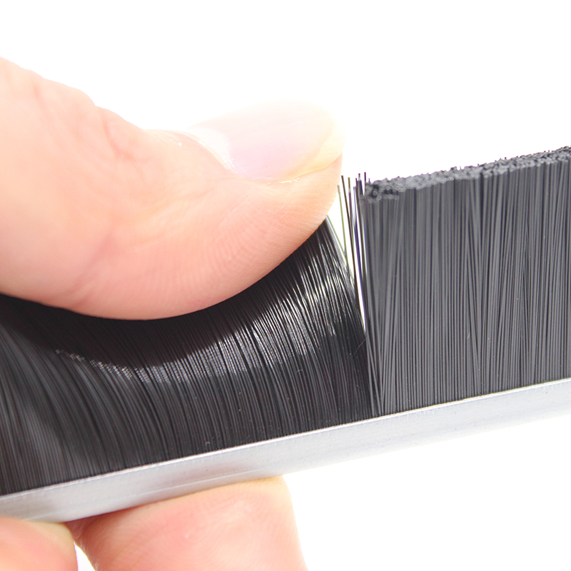 门底门窗密封毛刷H型铝合金条刷 F型毛刷条工业机床 机柜防尘毛刷