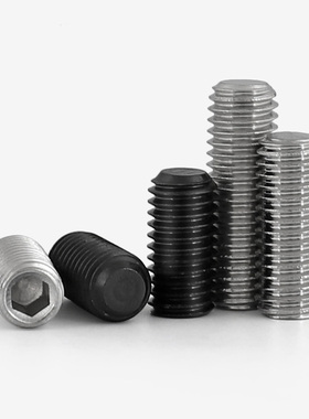 M3M4M5M6M8M16304不锈钢平端内六角紧定螺丝12.9级无头机米顶丝GG