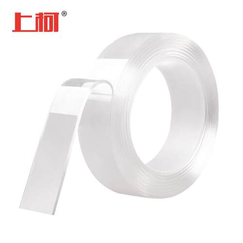 上柯A1168无痕纳米胶带5cmx3m强力无痕双面贴墙贴纸透明相框照片