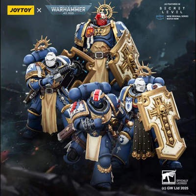 JOYTOY暗源战锤40K秘密关卡 极限战士剑卫三人组&泰图斯 胜利桂冠