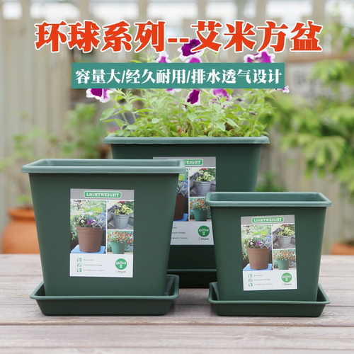 环球艾米方形树脂大号绿萝植物盆
