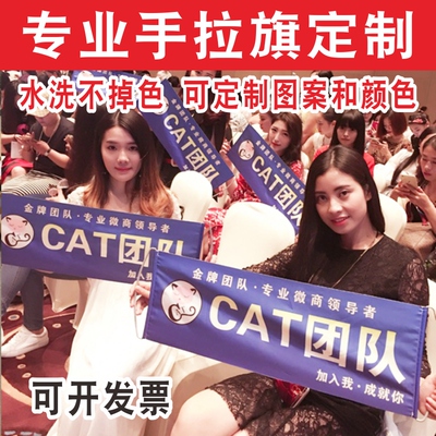 免费设计手拉旗定制应援登山生日