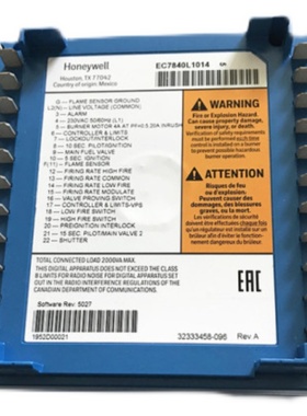 Honeywell霍尼韦尔授权代理 燃烧控制器EC7840L1014 现货