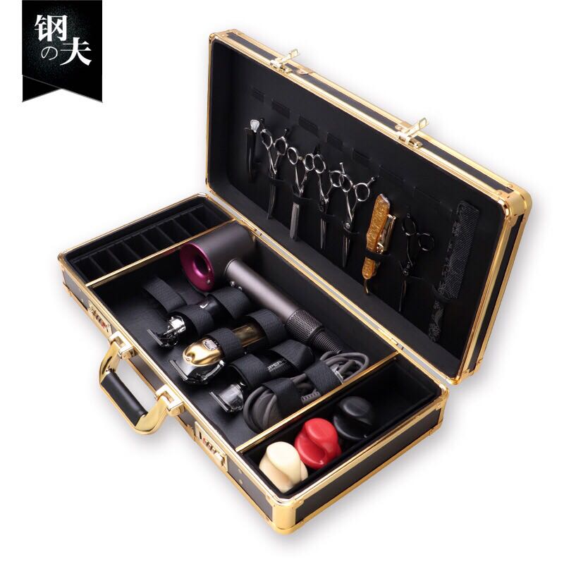 钢夫美发工具箱密码箱专用收纳剪刀包美发店多个性高档功能发型师