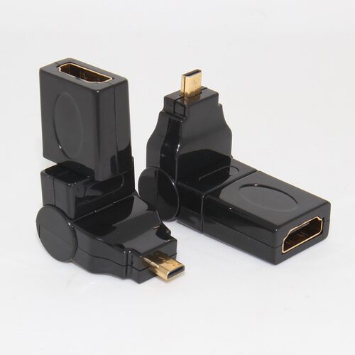 相机hdmi micro 公转 hmdi母 360度旋转头 MICRO转HDMI母双旋转头