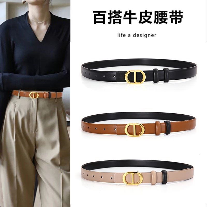 腰带女款真牛皮皮带美拉德腰带双腰带/皮带/腰链