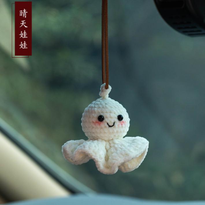 车载车内装饰品女生可爱晴天娃娃平安后视镜饰品卡爱毛绒汽车装饰