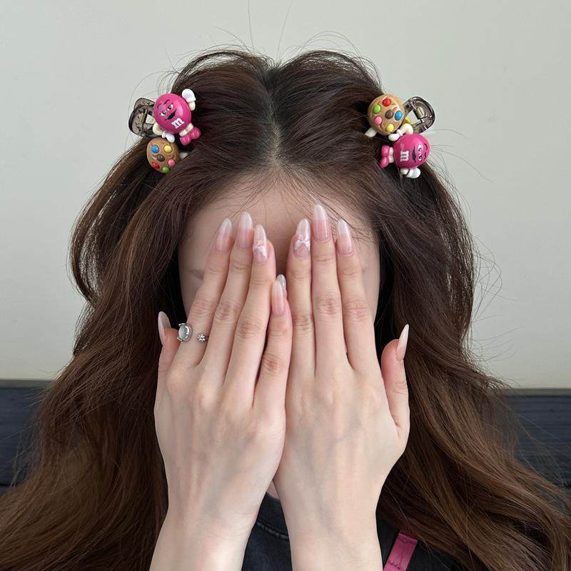 敲可爱2个m豆抓夹女2024新款小号公主头刘海发夹女前额侧边夹发饰