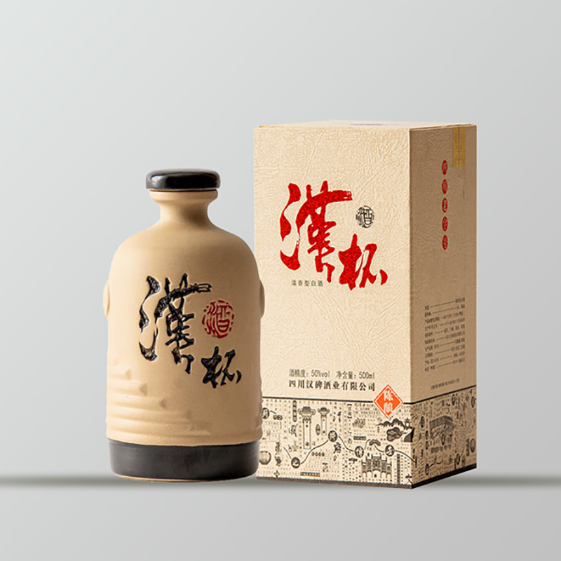 汉杯白酒纯粮食酒高粱酒水白酒50度清香型白酒500ml送礼盒装
