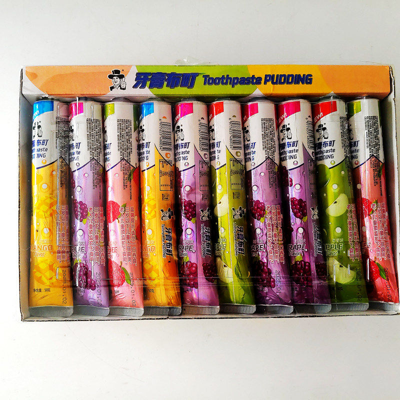 牙膏布町糖果创意造型零食好吃好玩儿童怀旧水果味多口味一盒30支