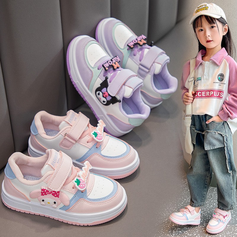 女童鞋子美乐蒂时尚板鞋2025春秋新款小女孩洋气软底防滑运动鞋