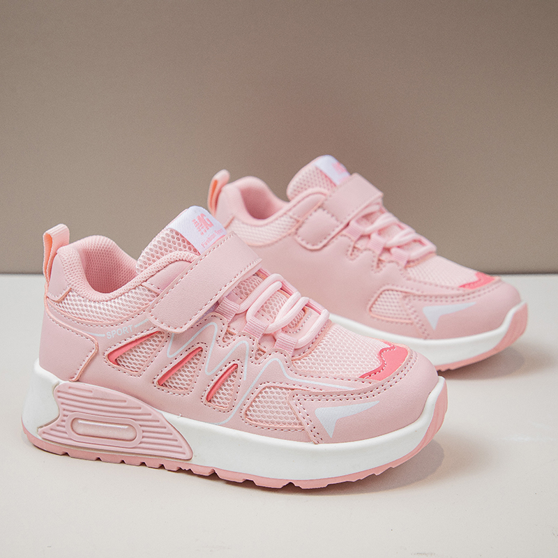 巴豆布女童运动鞋时尚小白鞋