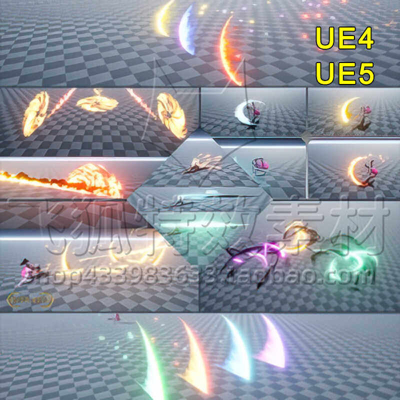 [UE5刀光剑气魔法技能特效] Niagara Magical Slashes 包更新