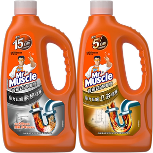 厕所厨房管道疏通正品 威猛先生管道疏通剂960ml 卫浴 厨房 2瓶