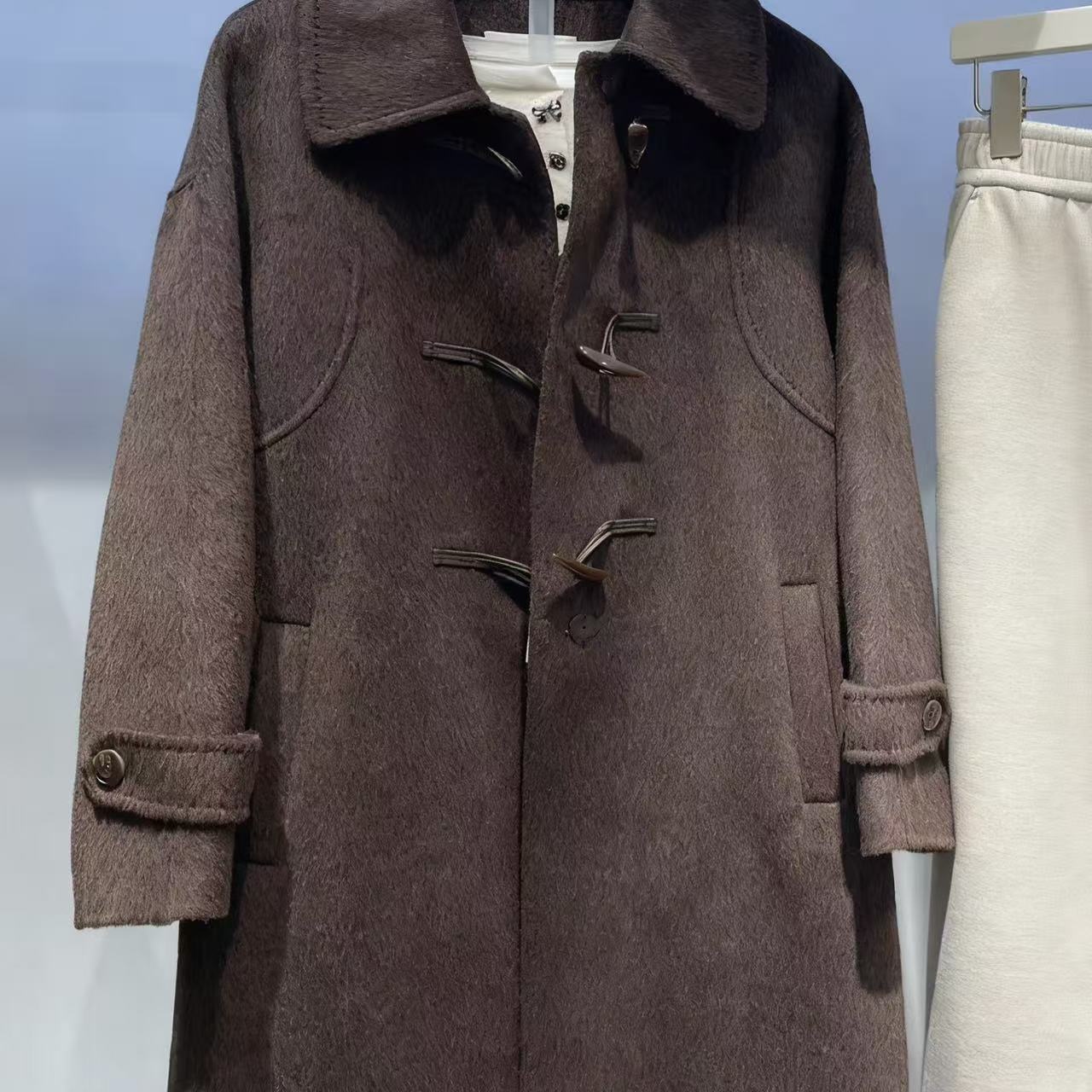 断码清仓绵羊毛双面呢大衣