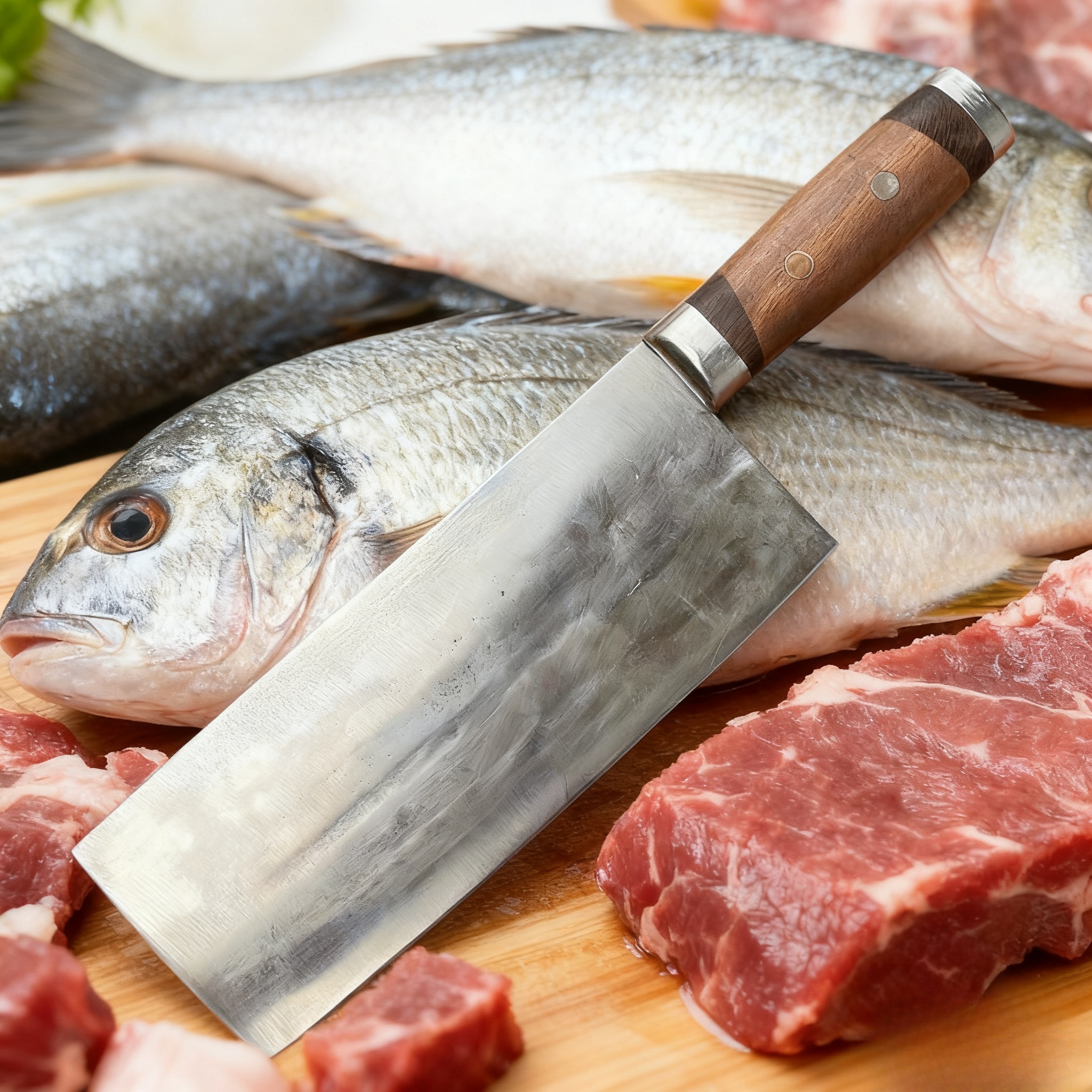 进口纯手工锻打80CR18切牛肉刀鱼生刀菜刀切菜切肉切片刀家用锋利