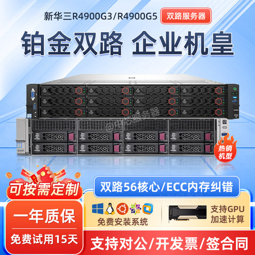 H3C新华三R4900G3/R4950G5双路服务器2U机架式数据库云计算虚拟化