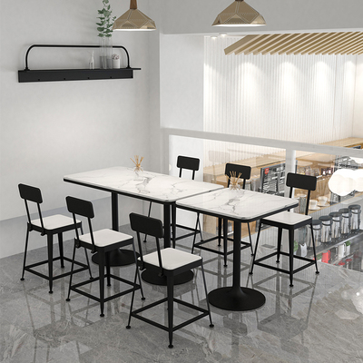 长方形岩板桌子商用餐桌火锅桌咖