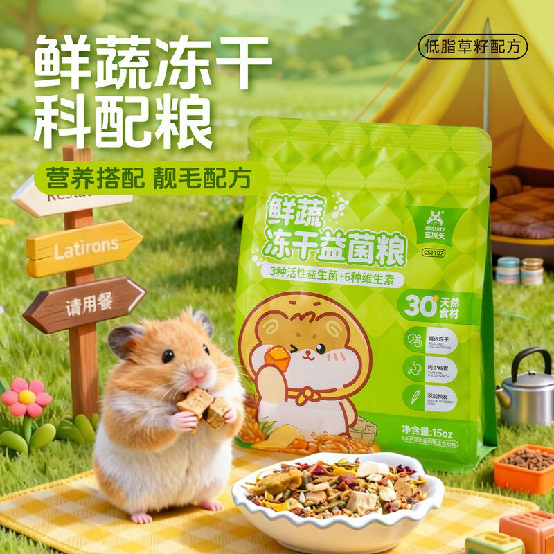 宠尚天仓鼠粮食果蔬益生菌冻干粮金丝熊小侏儒鼠专用营养主粮饲料