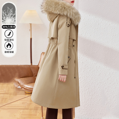 可拆卸内胆白鹅绒派克羽绒服