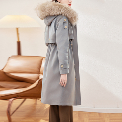 可拆卸内胆白鹅绒羽绒服女冬季