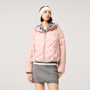 粉色羽绒服冬季女款2025新款时尚连帽高级感加厚短款白鸭绒外套女