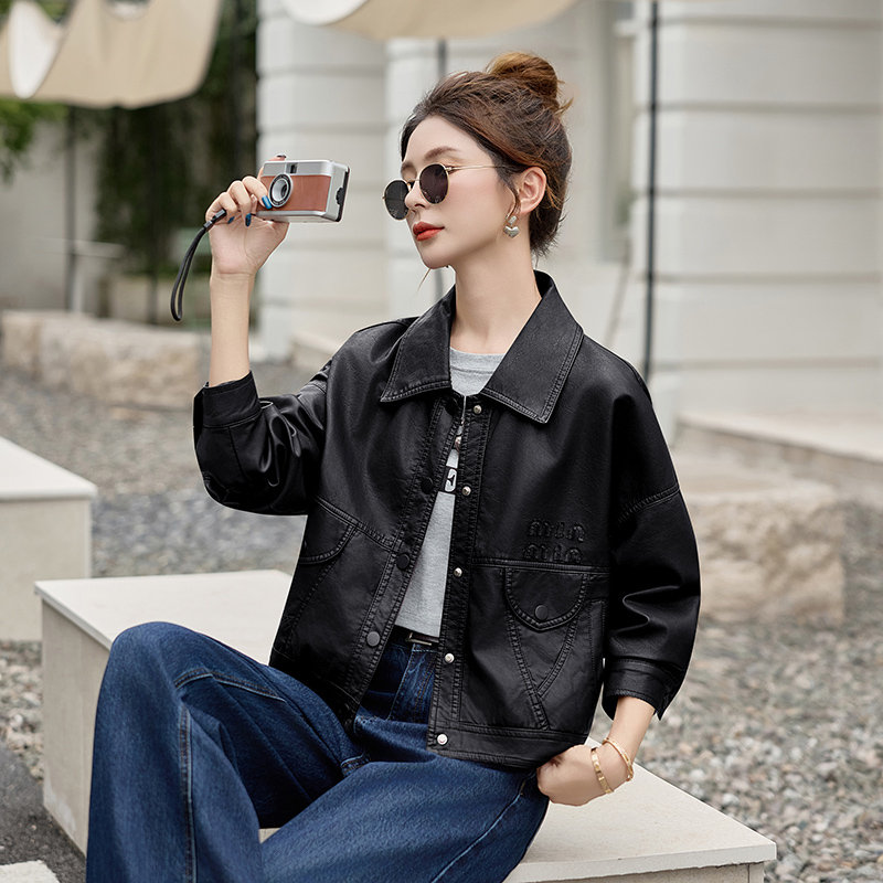 黑色皮衣外套女2025春秋季新款机车夹克高级感小个子今年流行爆款