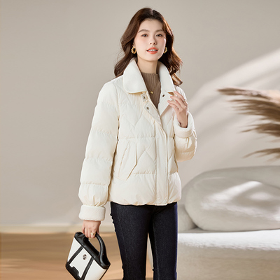 短款羽绒服女款2025新款90白鸭绒高端加厚小个子修身显瘦时尚外套