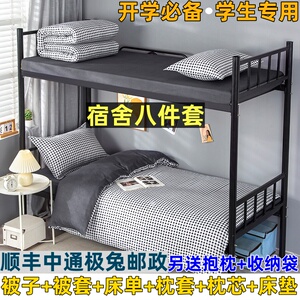 宿舍纯色专用八件套丝绵简约全套