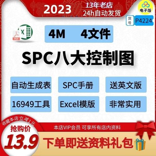 SPC八大控制图自动生成表生产统计过程公司手册TS16949质量excel