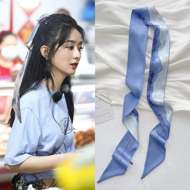 长条小丝巾发带搭配衬衫绑包时尚围巾女装饰百搭春秋款扎头发绑发