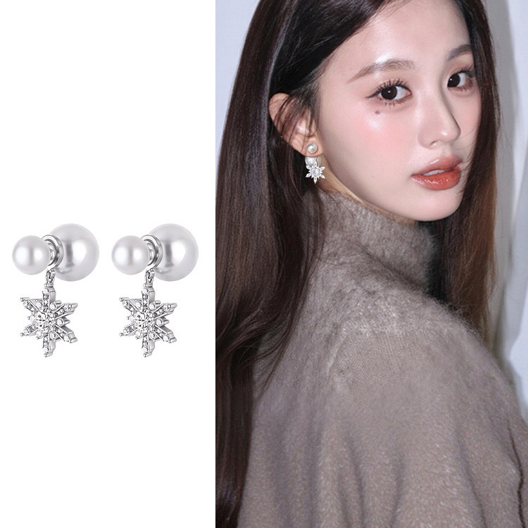 珍珠款雪花耳环S925银针小众独特绝美巨好看耳坠适合冬天的耳饰女,饰品/流行首饰/时尚饰品新,耳钉,淘宝优惠券,粉丝福利购,淘宝优惠卷