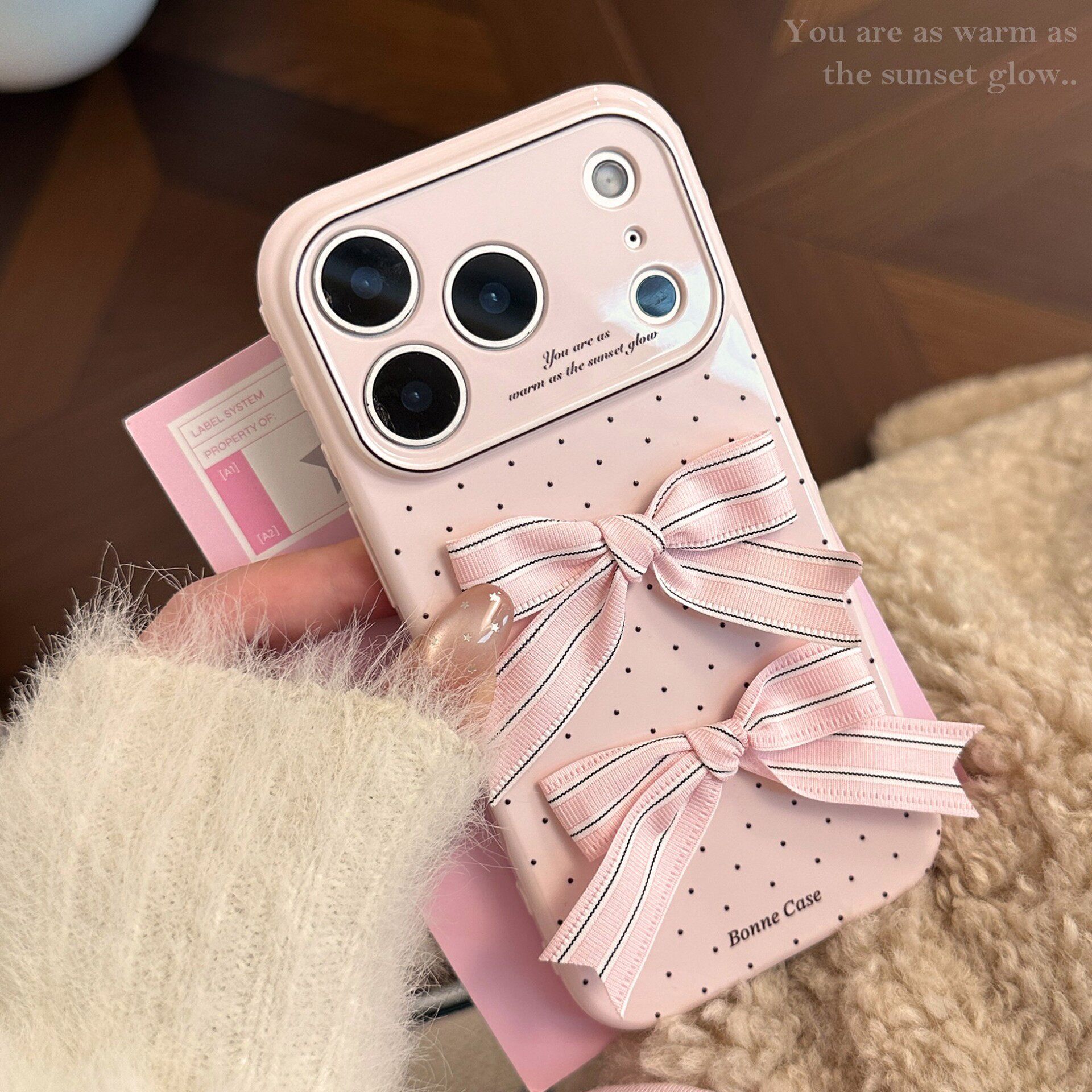 【17相机触控按键包裹】个性简约波点蝴蝶结适用苹果17手机壳新款iPhone17promax可爱女款16PM全包防摔13软套