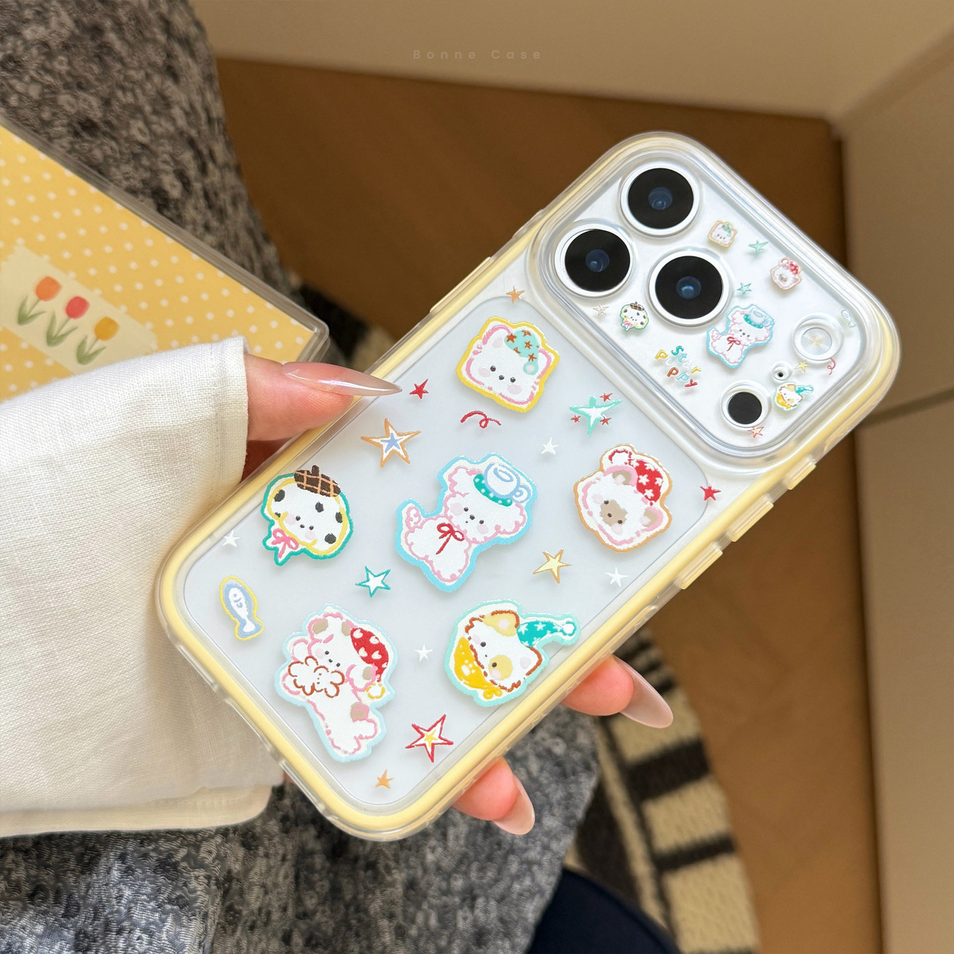 韩系ins风可爱卡通小猫小狗适用苹果17手机壳18PM新款iPhone18promax透明防摔16pm少女心18PRO网红爆款18软套