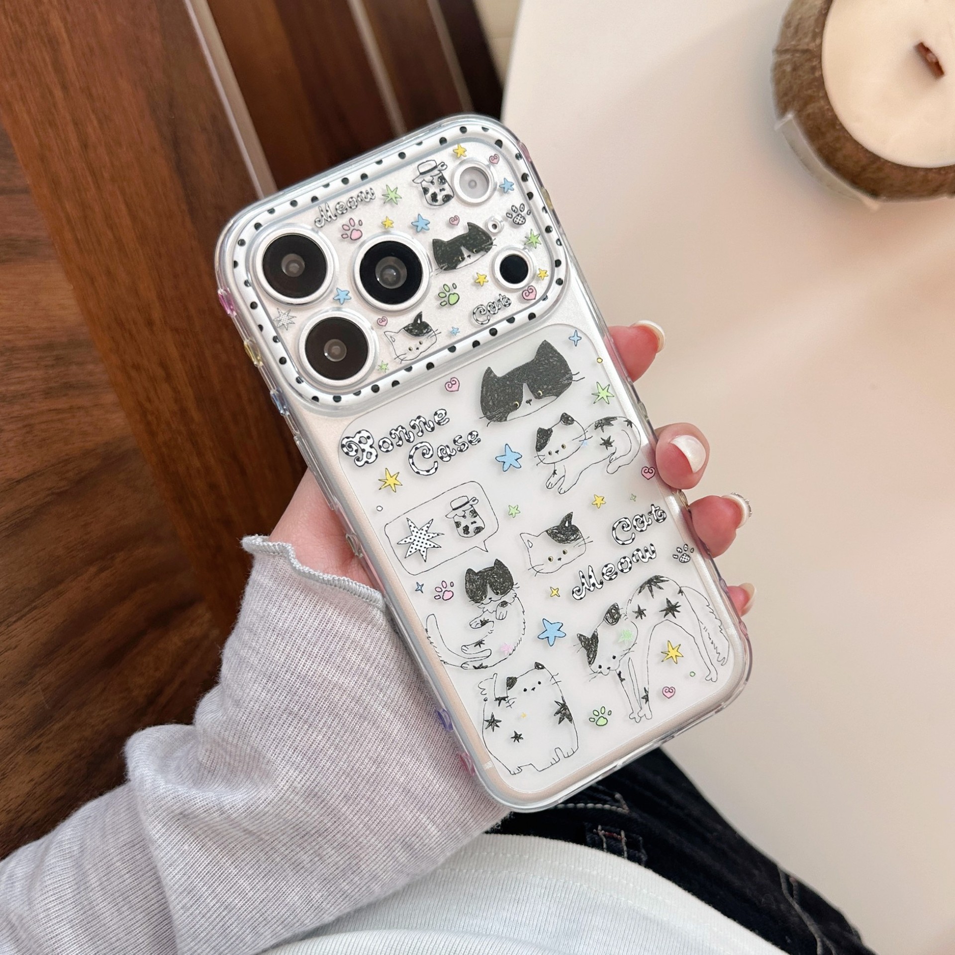 【18相机触控按键包裹】ins风可爱卡通猫咪适用iPhone18promax手机壳18PM新款苹果18透明防摔17PRO爆款13软套